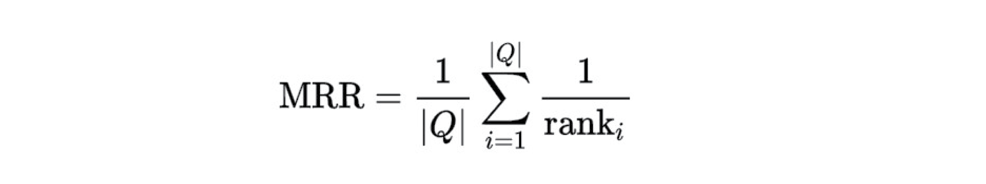 Mean Reciprocal Rank 