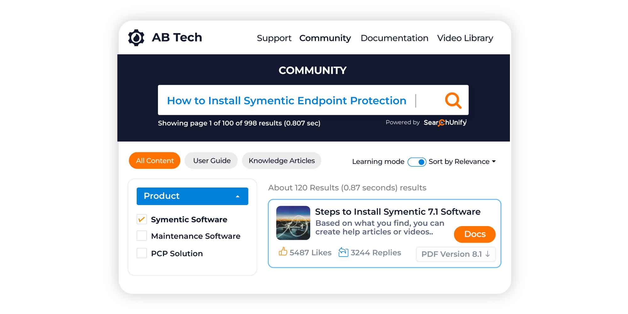 UX design of self-service support portal