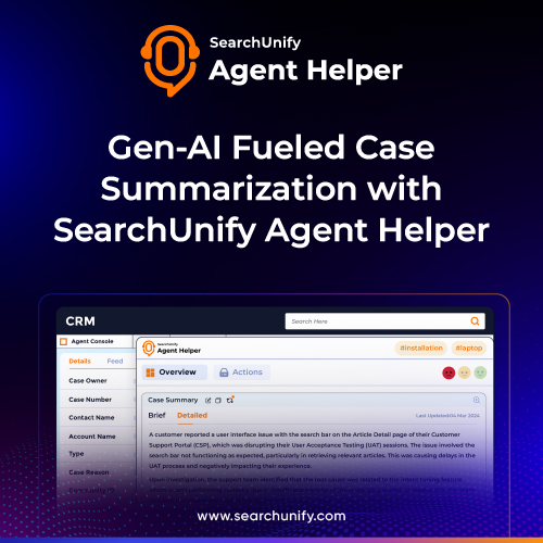 GenAI Case Summarization | SearchUnify Agent Helper